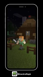 Minecraft Android survival world at sunrise