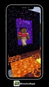 Village at night in Minecraft Bedrock