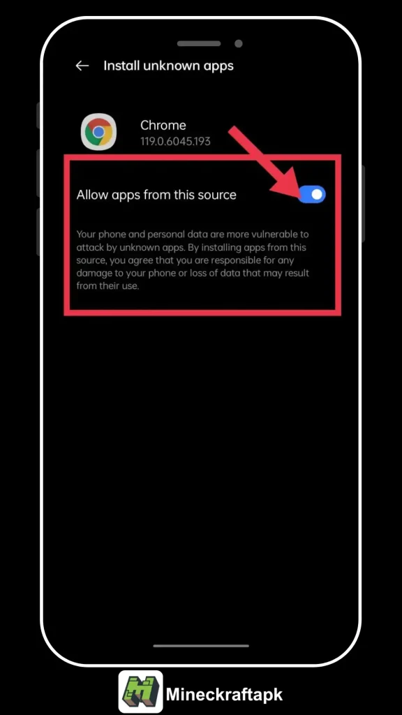 Allow install unknown apps setting